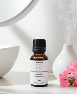 Pure Geranium Essential Oil – 15ml | Balancing, Uplifting & Skin-Nourishing Aromatherapy Oil