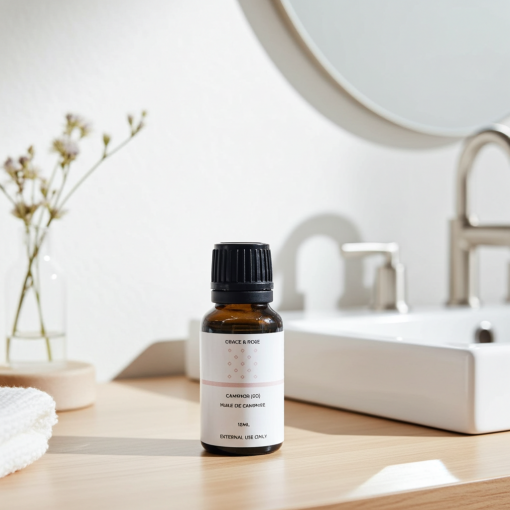 Pure Camphor Essential Oil – 15ml | Natural Decongestant & Energizing Aromatherapy Oil