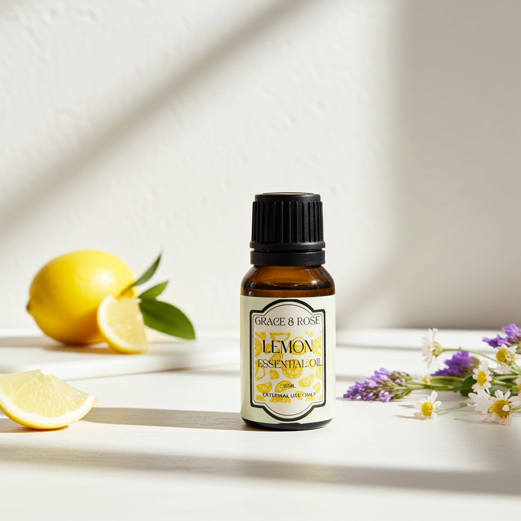 Pure Lemon Peel Essential Oil – 15ml | 100% Natural Brightening & Purifying Oil for Skin, Hair & Home