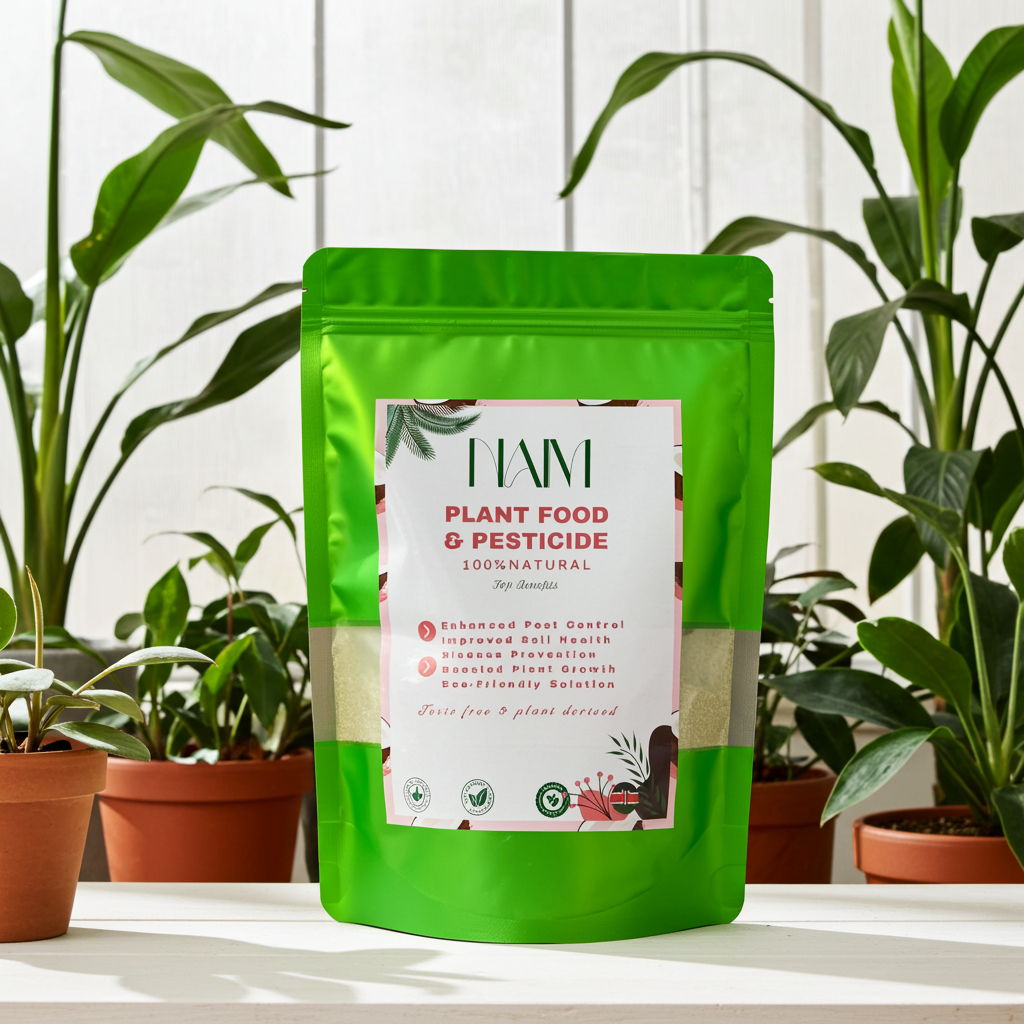 NAIM Organic Plant Food & Natural Pesticide | Neem-Based Eco-Friendly Solution for Healthy, Pest-Free Plants 500G