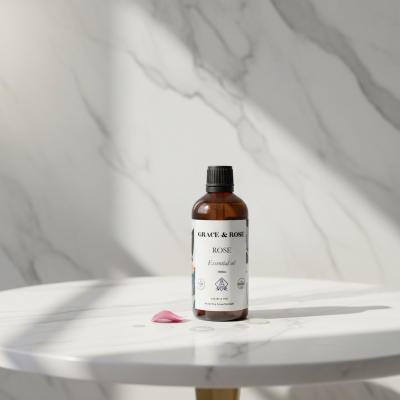 Rose Essential Oil – Pure Floral Essence in Glass Jar 100ml