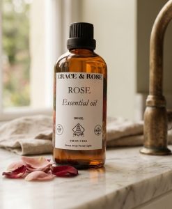 Rose Essential Oil – Pure Floral Essence in Glass Jar 100ml
